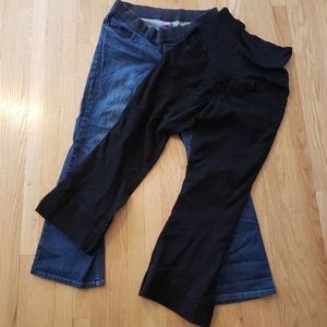 2 maternity Old Navy pants - jeans & black trousers